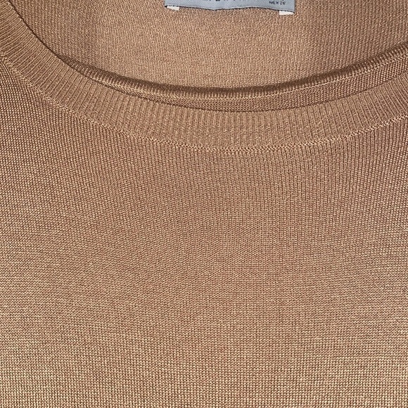 Zara Woman Tan midi three quarter sleeve knit dress size M - Picture 9 of 13